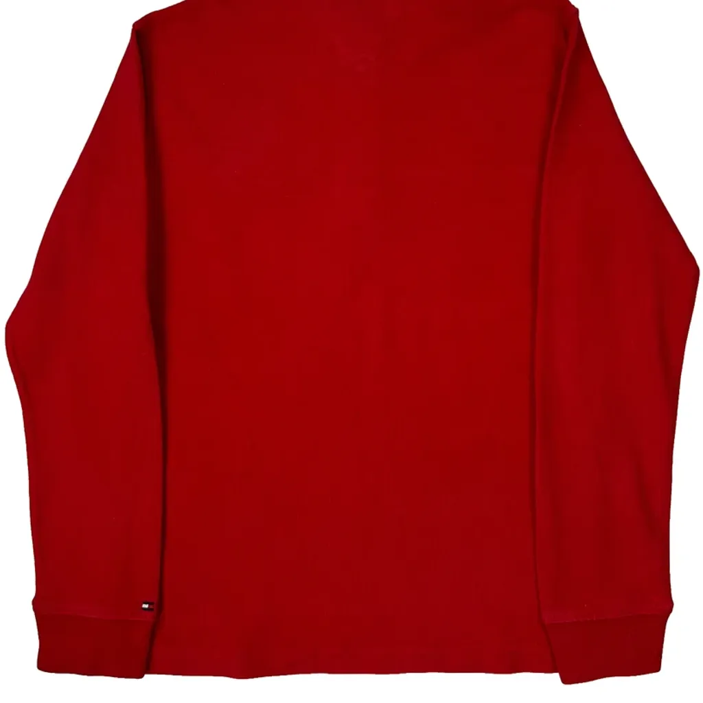 Age 8-10 Tommy Hilfiger Graphic Rugby Shirt - Medium Red Cotton - Image 6