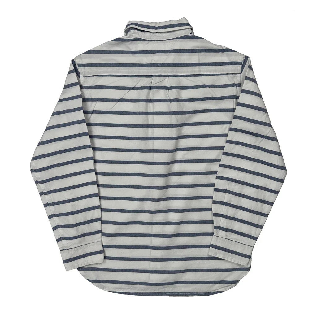 Age 8-10 Tommy Hilfiger Striped Shirt - Medium White Cotton - Image 2