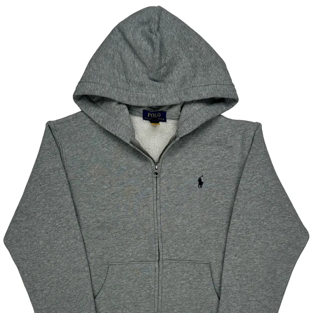 Age 8-9 Polo By Ralph Lauren Hoodie - Medium Grey Cotton - Image 4