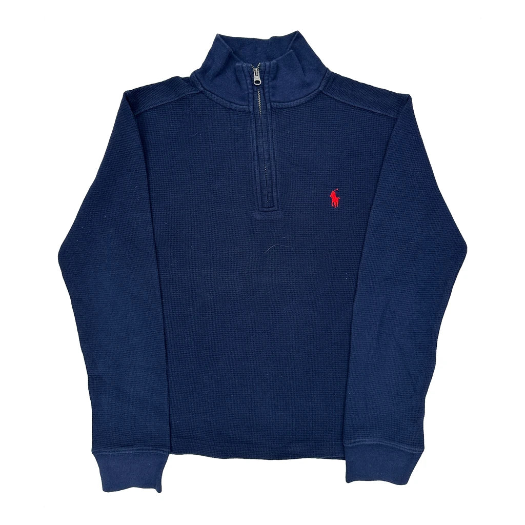 Age 8-9 Polo By Ralph Lauren Long Sleeve T-Shirt - Medium Navy Cotton