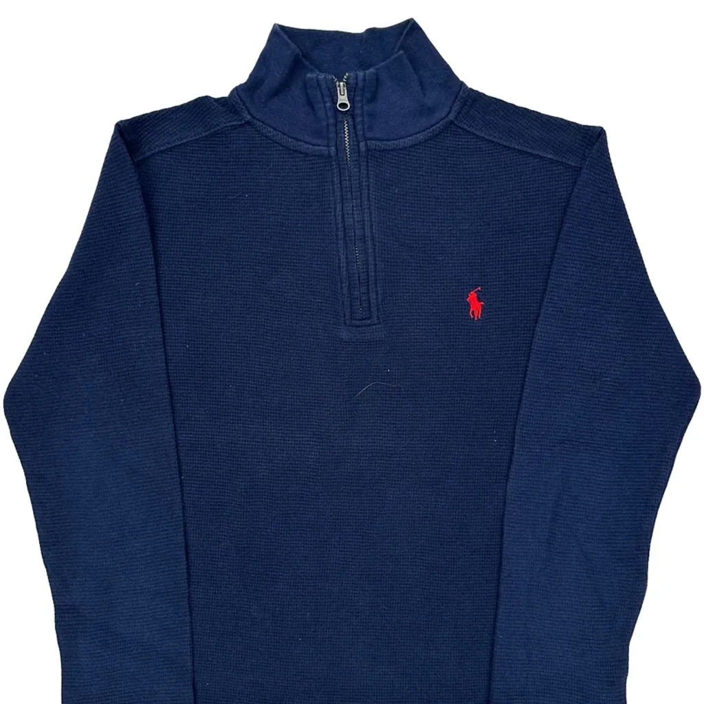 Age 8-9 Polo By Ralph Lauren Long Sleeve T-Shirt - Medium Navy Cotton - Image 5