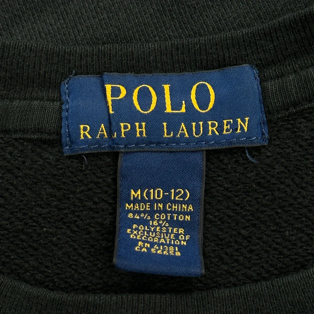 Age 8-9 Polo By Ralph Lauren Sweatshirt - Medium Black Cotton - Image 3
