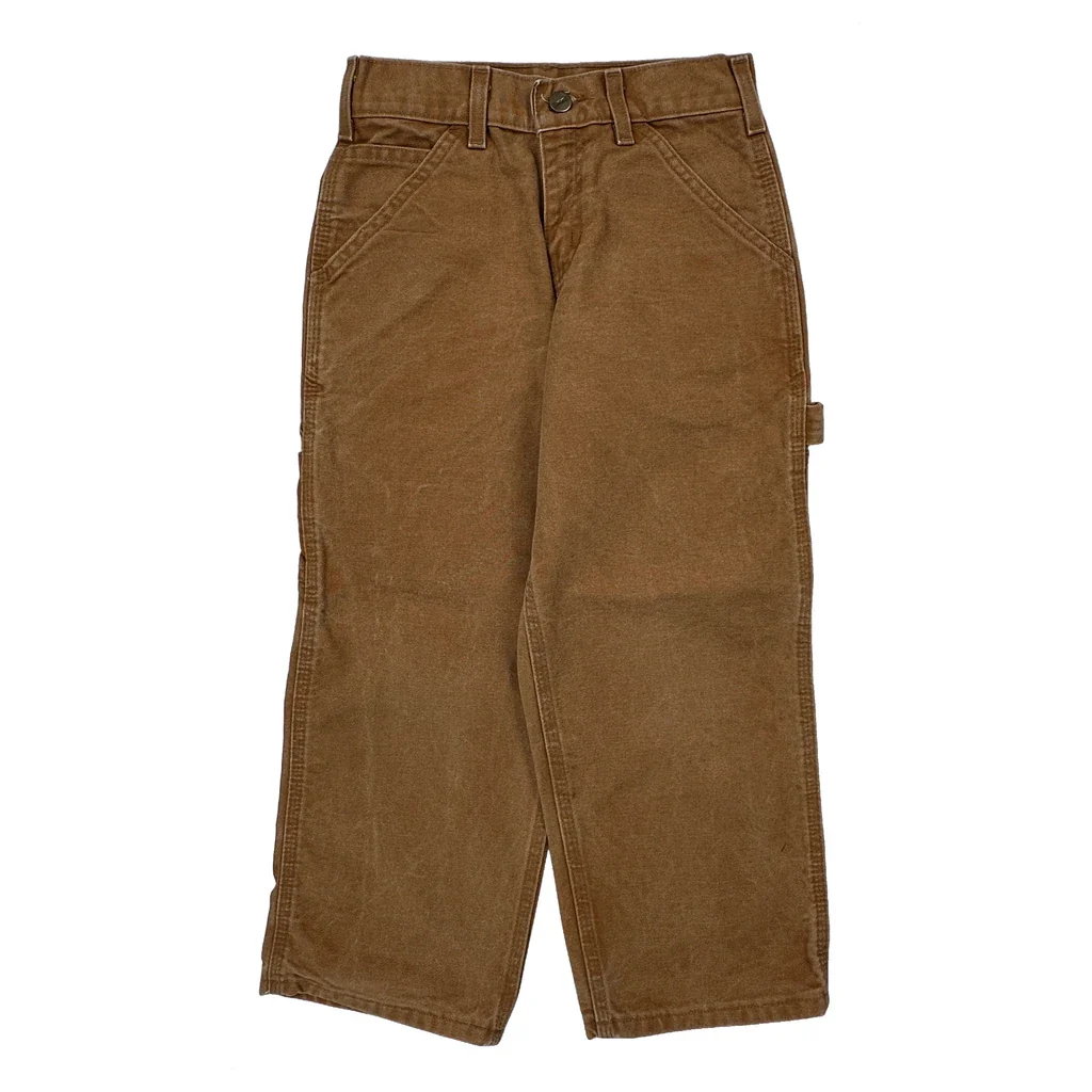 Age 8 Carhartt Double Knee Carpenter Trousers - Small Brown Cotton