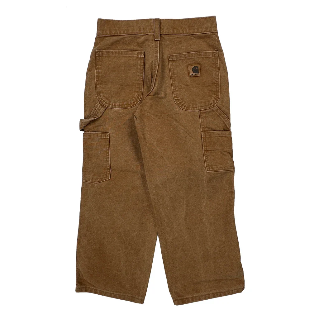 Age 8 Carhartt Double Knee Carpenter Trousers - Small Brown Cotton - Image 2