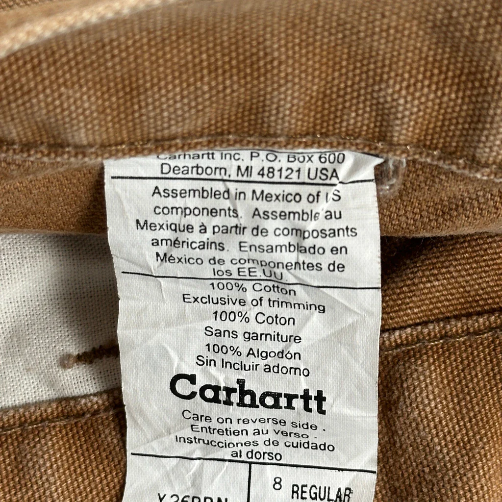 Age 8 Carhartt Double Knee Carpenter Trousers - Small Brown Cotton - Image 3