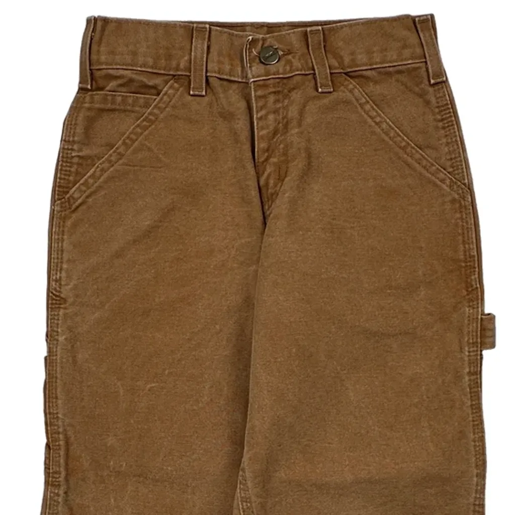 Age 8 Carhartt Double Knee Carpenter Trousers - Small Brown Cotton - Image 4