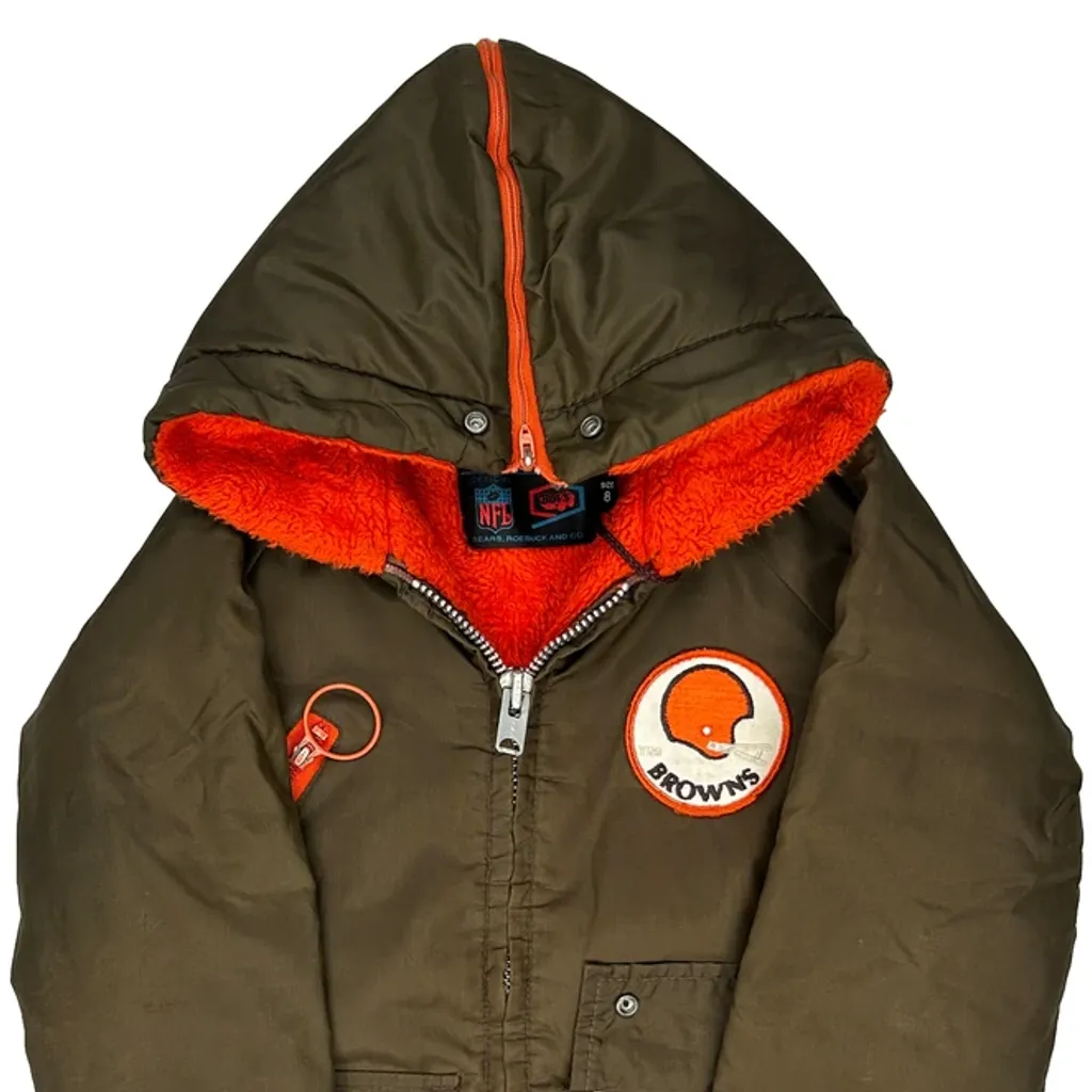 Age 8 Chicago Browns Nfl Jacket - Small Brown Polyester - Image 4