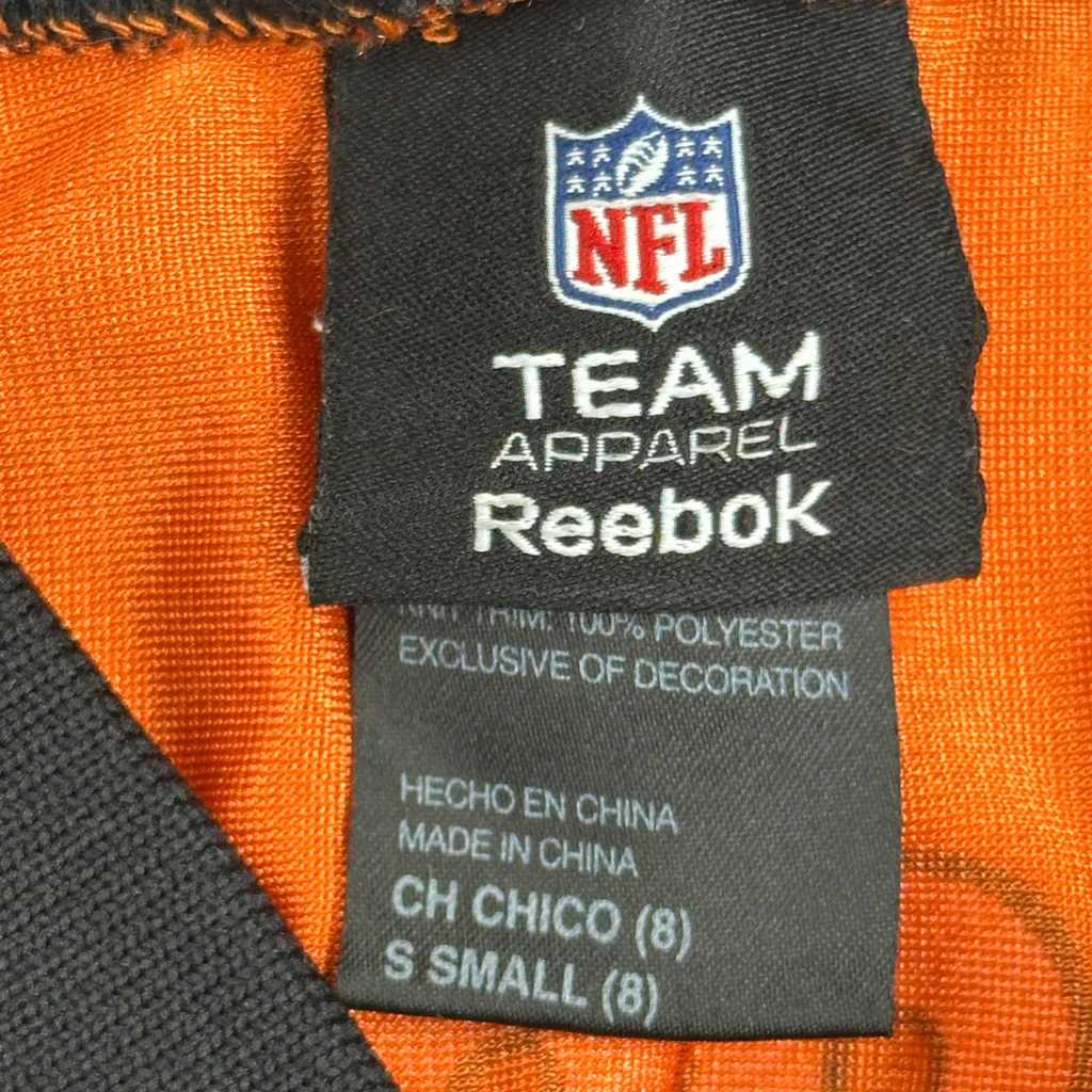 Age 8 Cincinnati Bengals Reebok Nfl Jersey - Small Orange Polyester - Image 3