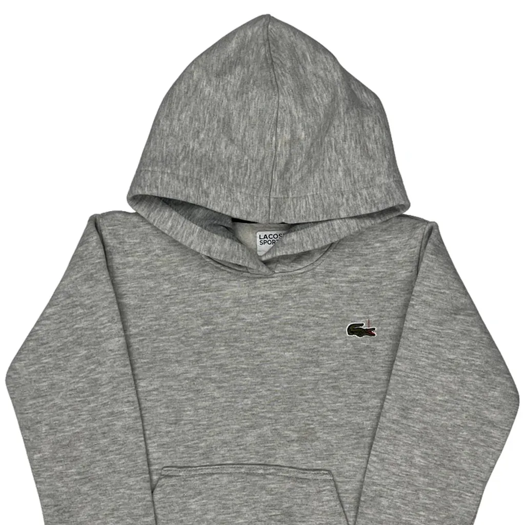 Age 8 Lacoste Hoodie - Medium Grey Cotton - Image 4