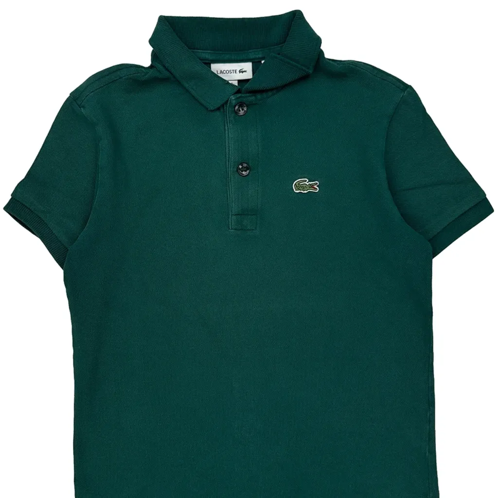 Age 8 Lacoste Polo Shirt - Medium Green Cotton - Image 4