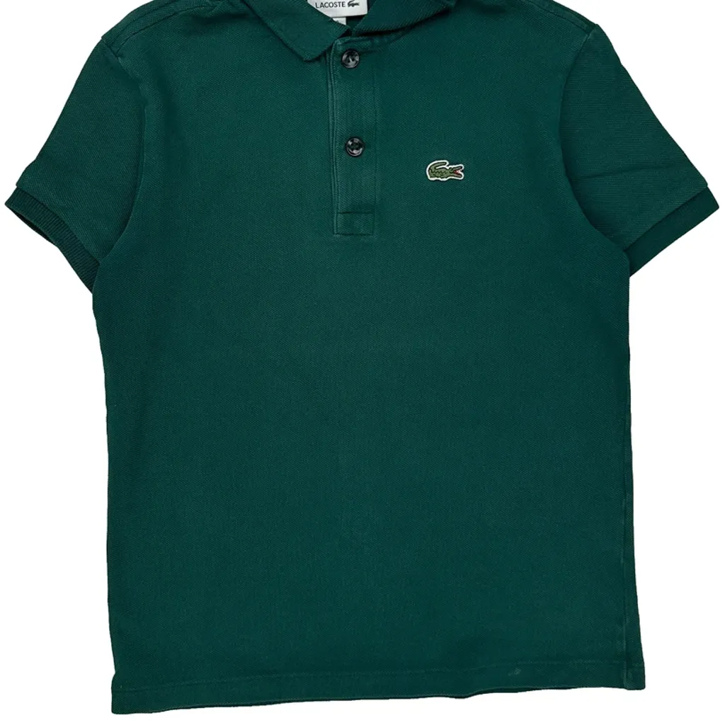 Age 8 Lacoste Polo Shirt - Medium Green Cotton - Image 5