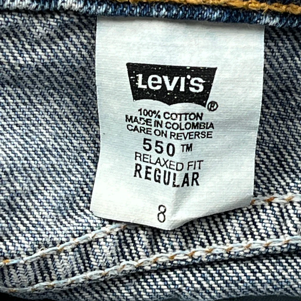 Age 8 Levis Jeans - Medium Blue Cotton - Image 3