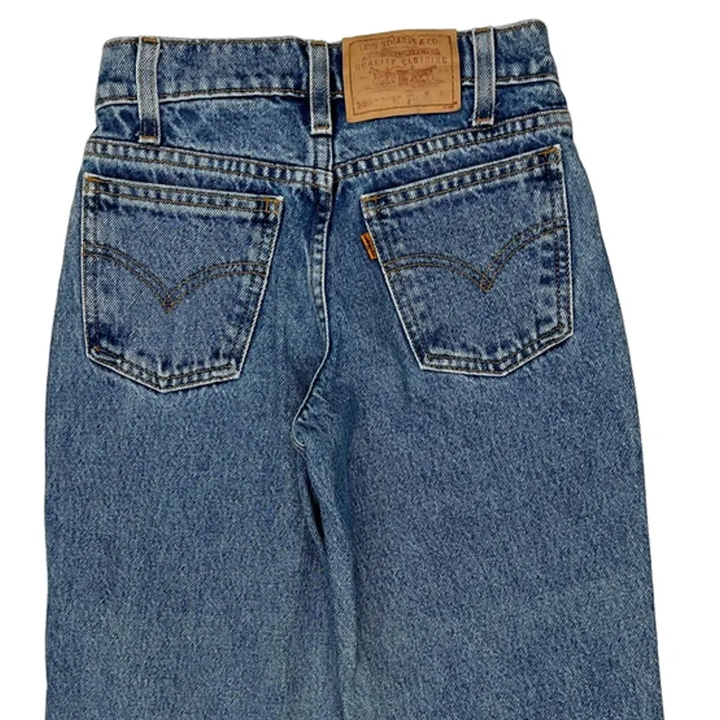 Age 8 Levis Jeans - Medium Blue Cotton - Image 7