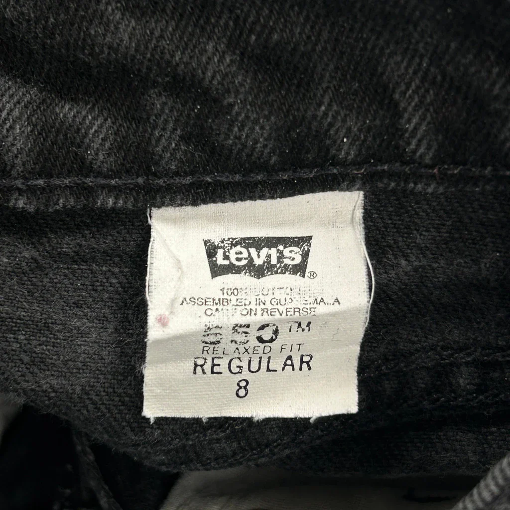 Age 8 Levis Jeans - Medium Black Cotton - Image 3
