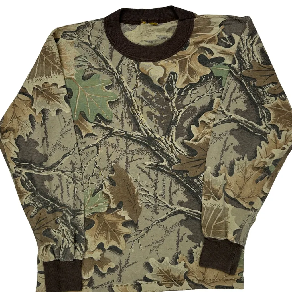 Age 8 Mossy Oak Long Sleeve T-Shirt - Small Camo Cotton - Image 4