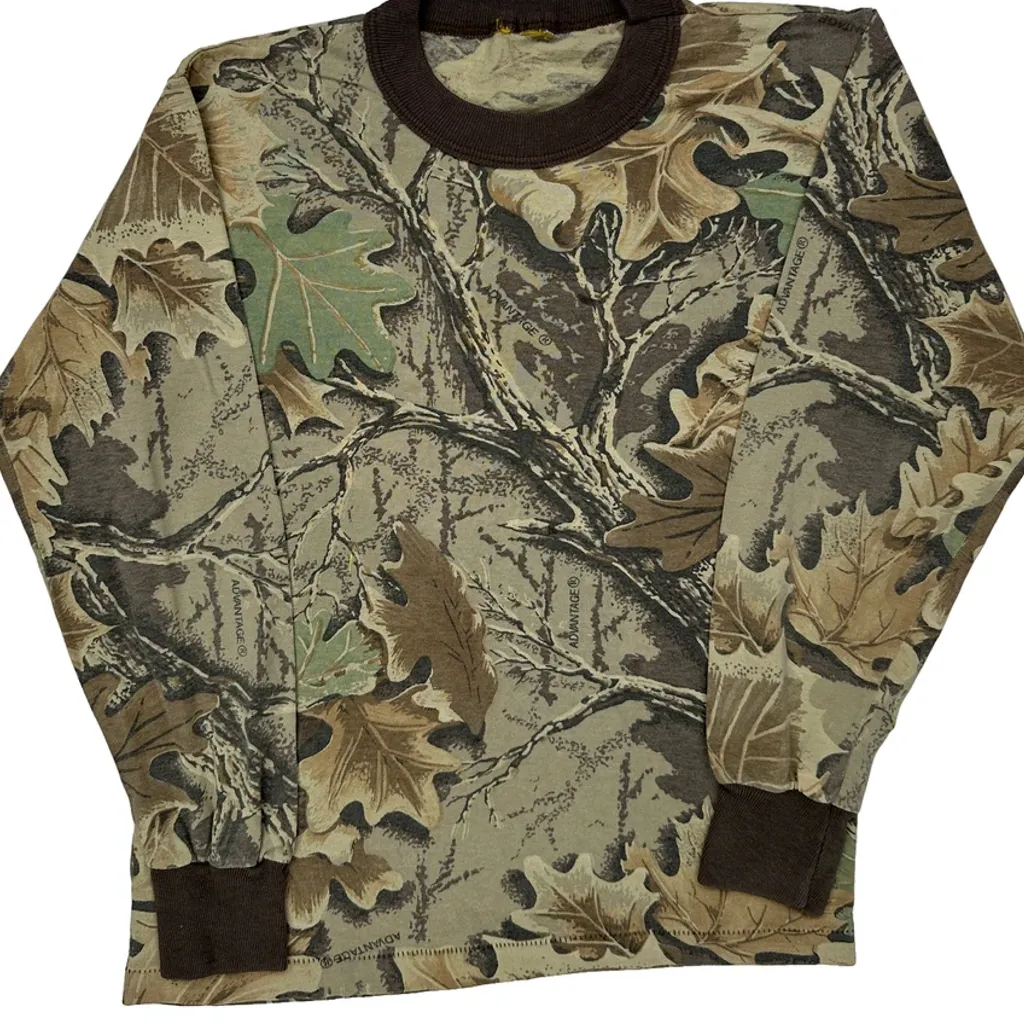 Age 8 Mossy Oak Long Sleeve T-Shirt - Small Camo Cotton - Image 5