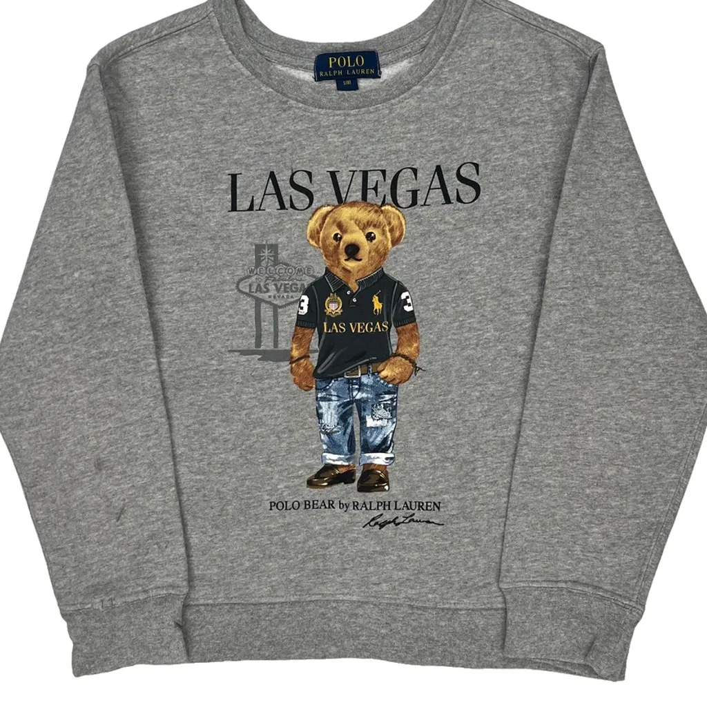 Age 8 Polo Bear Polo By Ralph Lauren Graphic Sweatshirt - Small Gray Cotton - Image 4