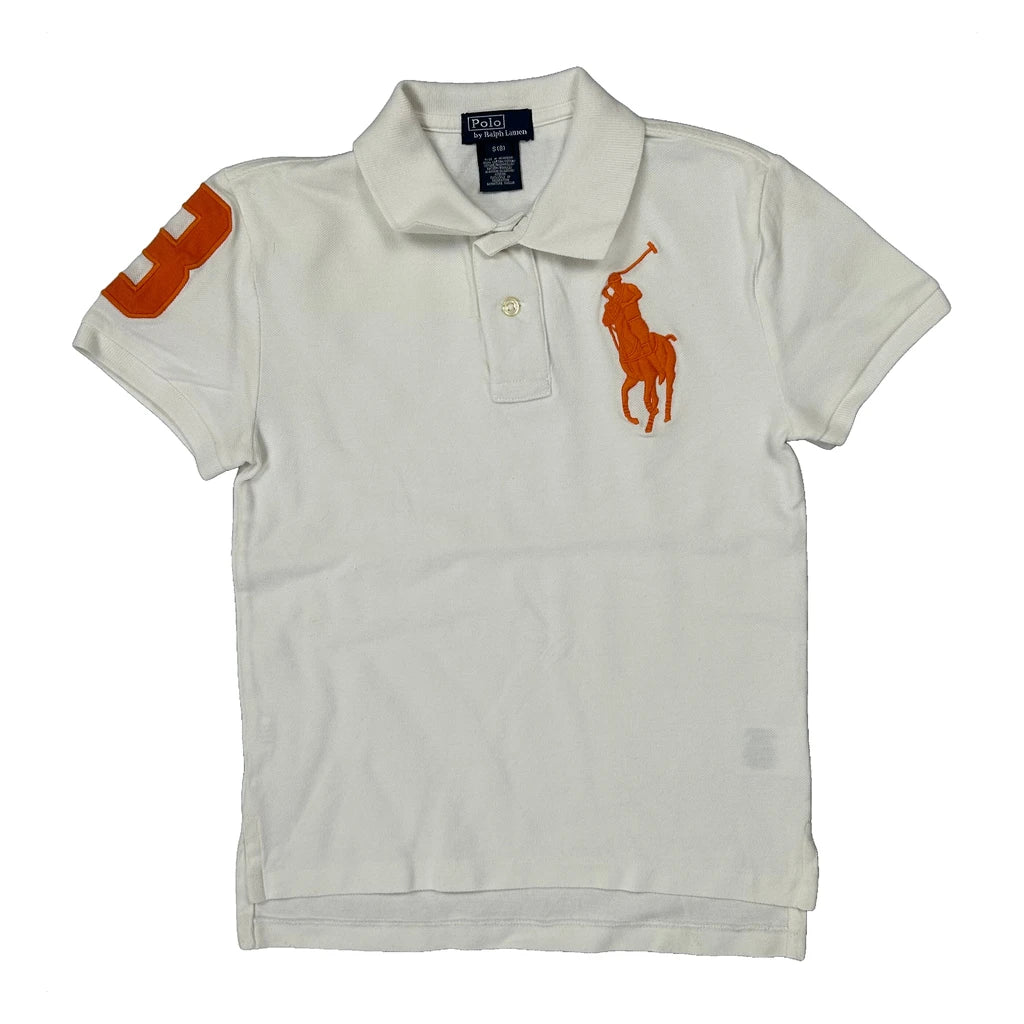 Age 8 Polo By Ralph Lauren Graphic Polo Shirt - Small White Cotton - Image 2