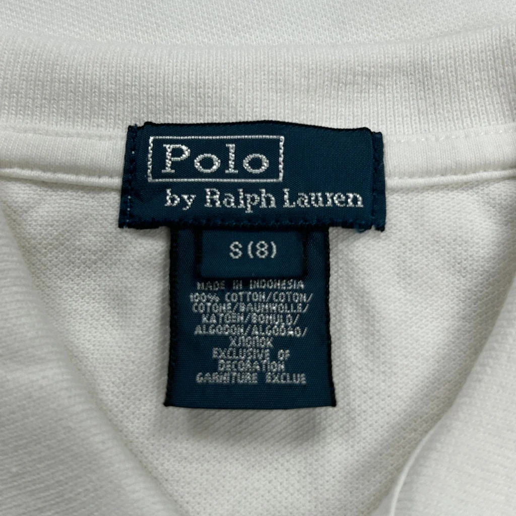 Age 8 Polo By Ralph Lauren Graphic Polo Shirt - Small White Cotton - Image 4