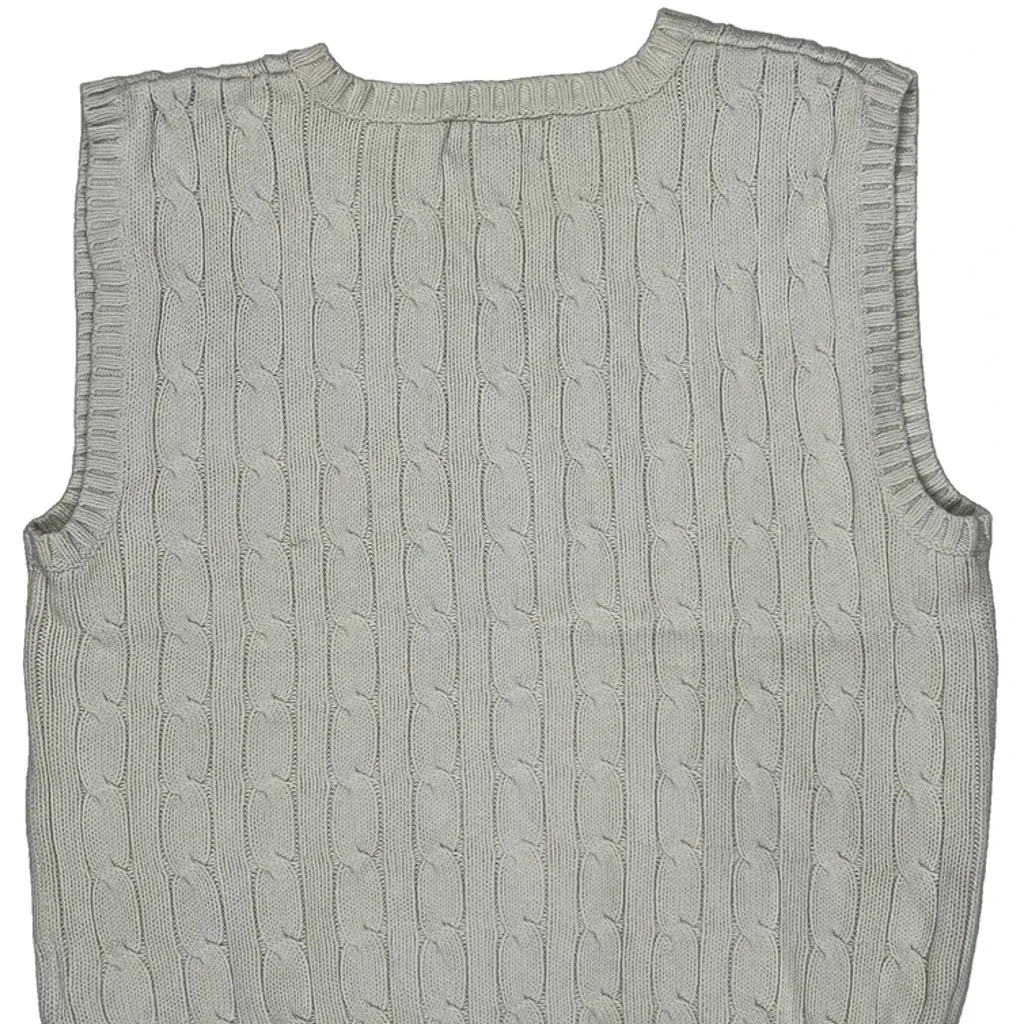 Age 8 Polo By Ralph Lauren Sweater Vest - Small Cream Cotton - Image 6