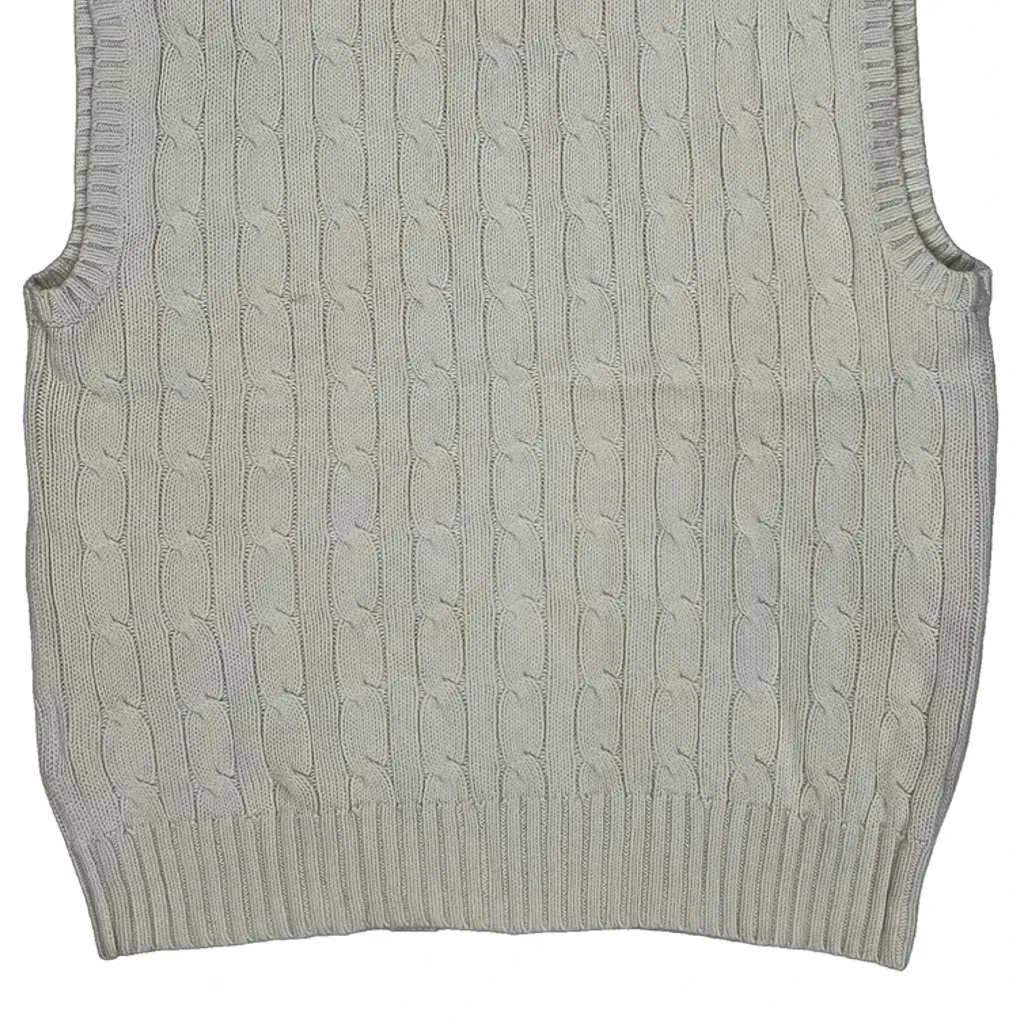 Age 8 Polo By Ralph Lauren Sweater Vest - Small Cream Cotton - Image 7