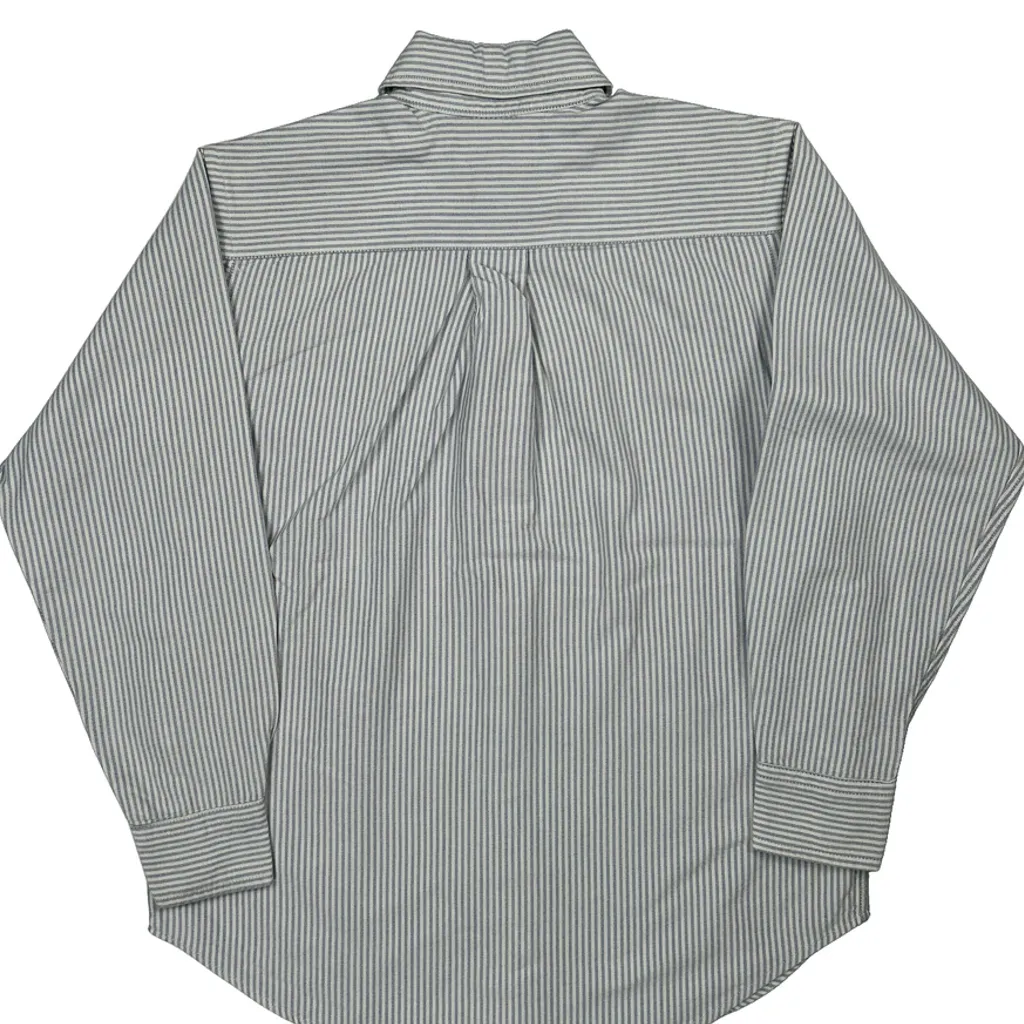 Age 8 Ralph Lauren Striped Shirt - Medium Blue Cotton - Image 7