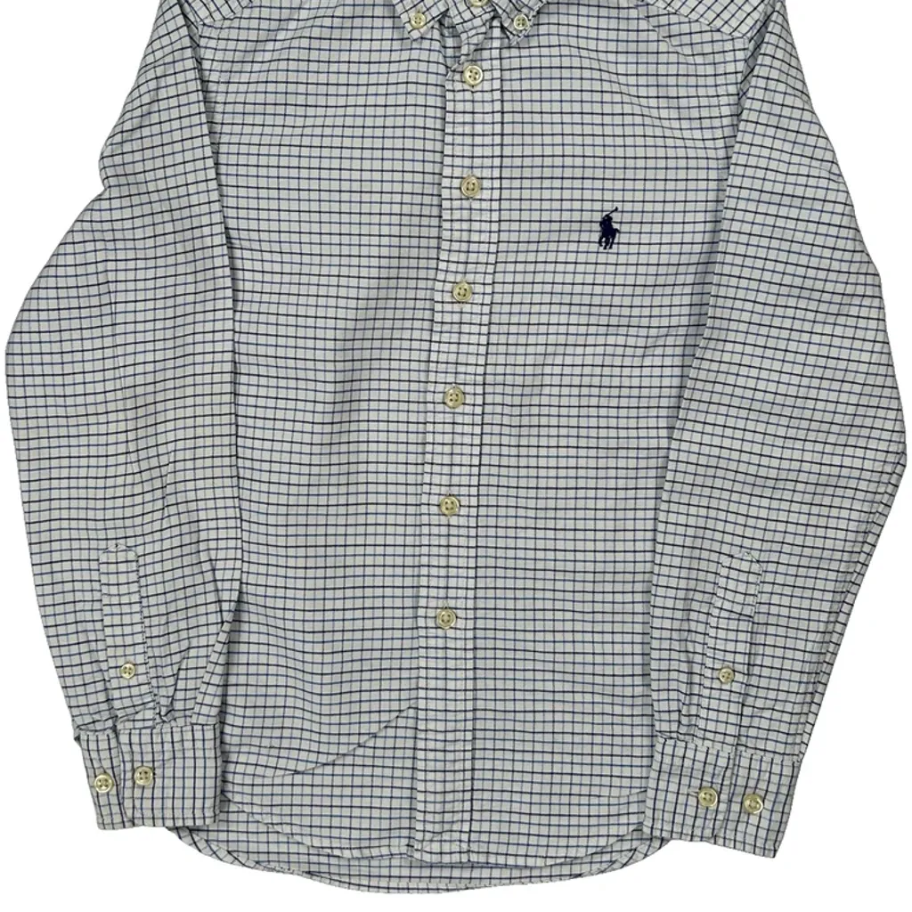 Age 8 Ralph Lauren Checked Shirt - Medium White Cotton - Image 4