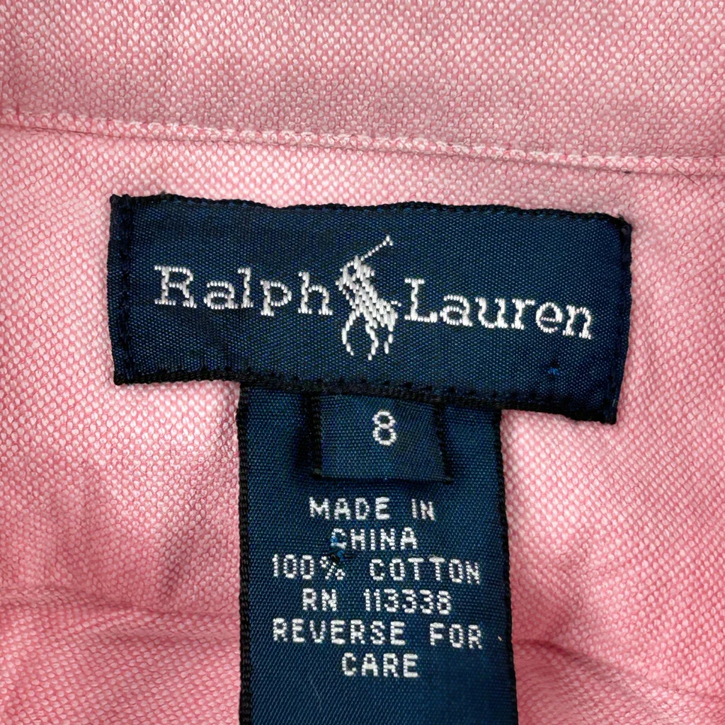 Age 8 Ralph Lauren Shirt - Small Pink Cotton - Image 4