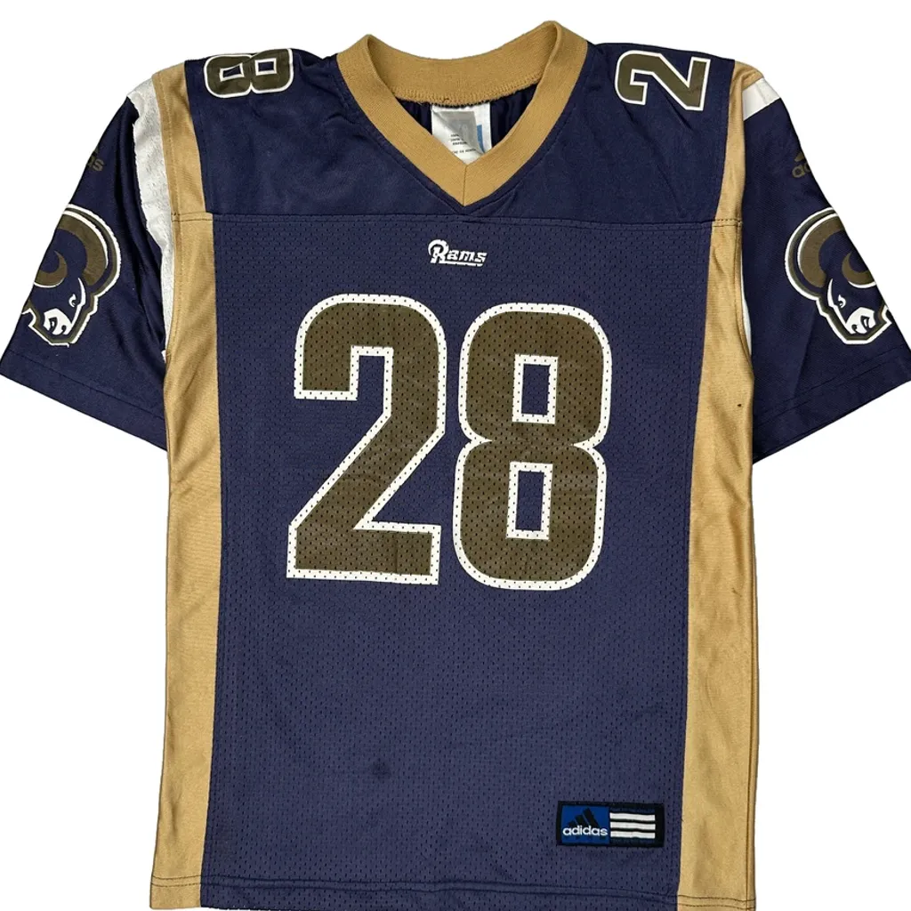 Age 8, Rams Adidas Nfl Football Jersey - Medium Gold Polyester - Image 4