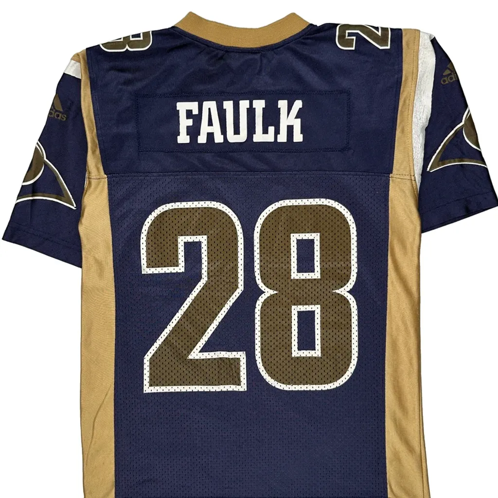 Age 8, Rams Adidas Nfl Football Jersey - Medium Gold Polyester - Image 7