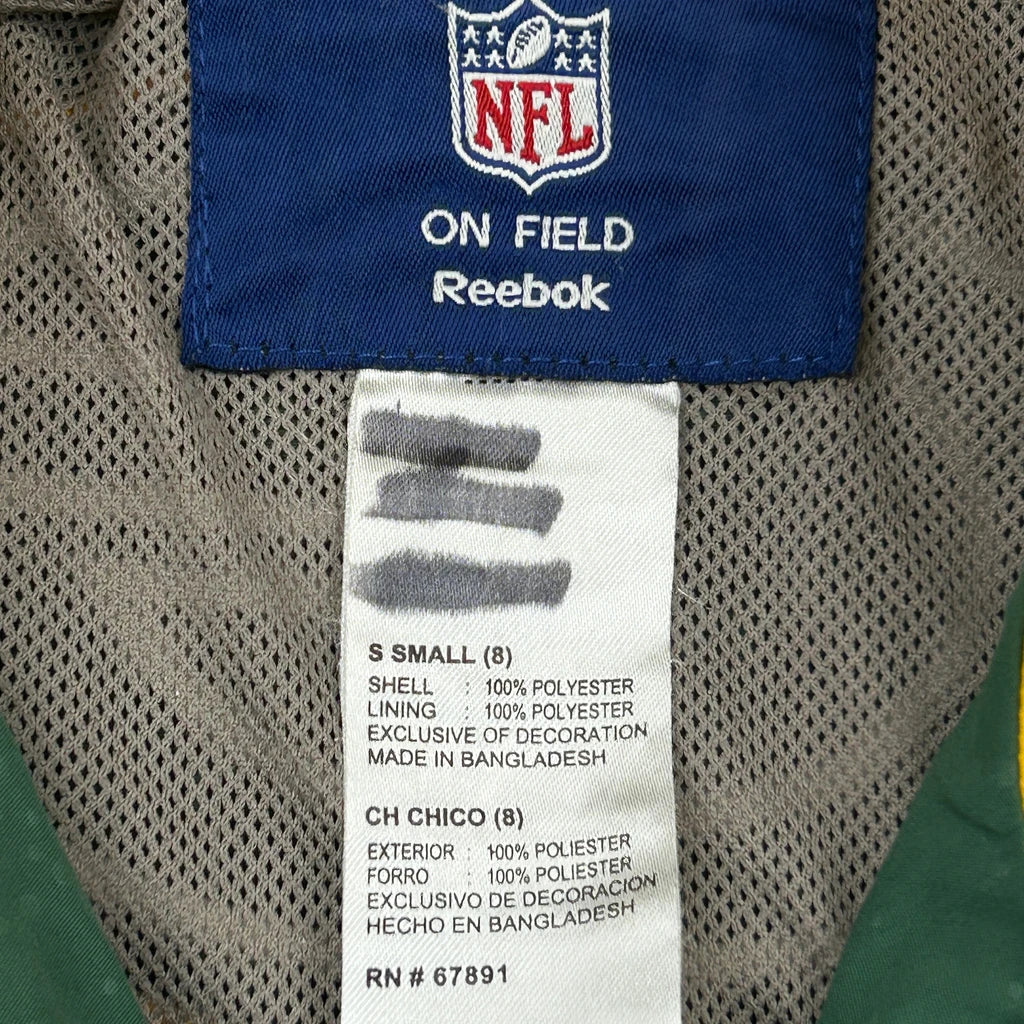 Age 8 Reebok Packers Windbreaker - Small Green Polyester - Image 3