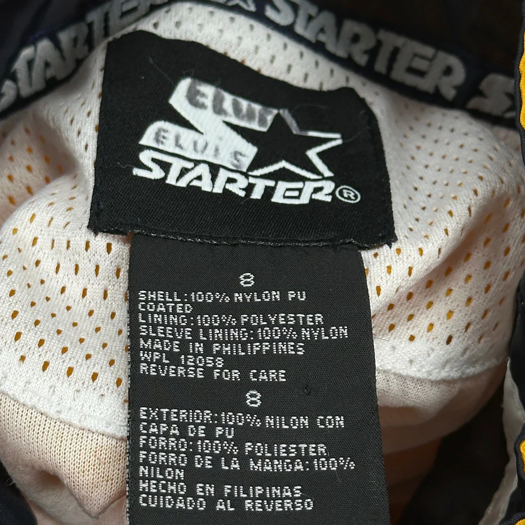 Age 8 Starter Windbreaker - Small Yellow Nylon - Image 3