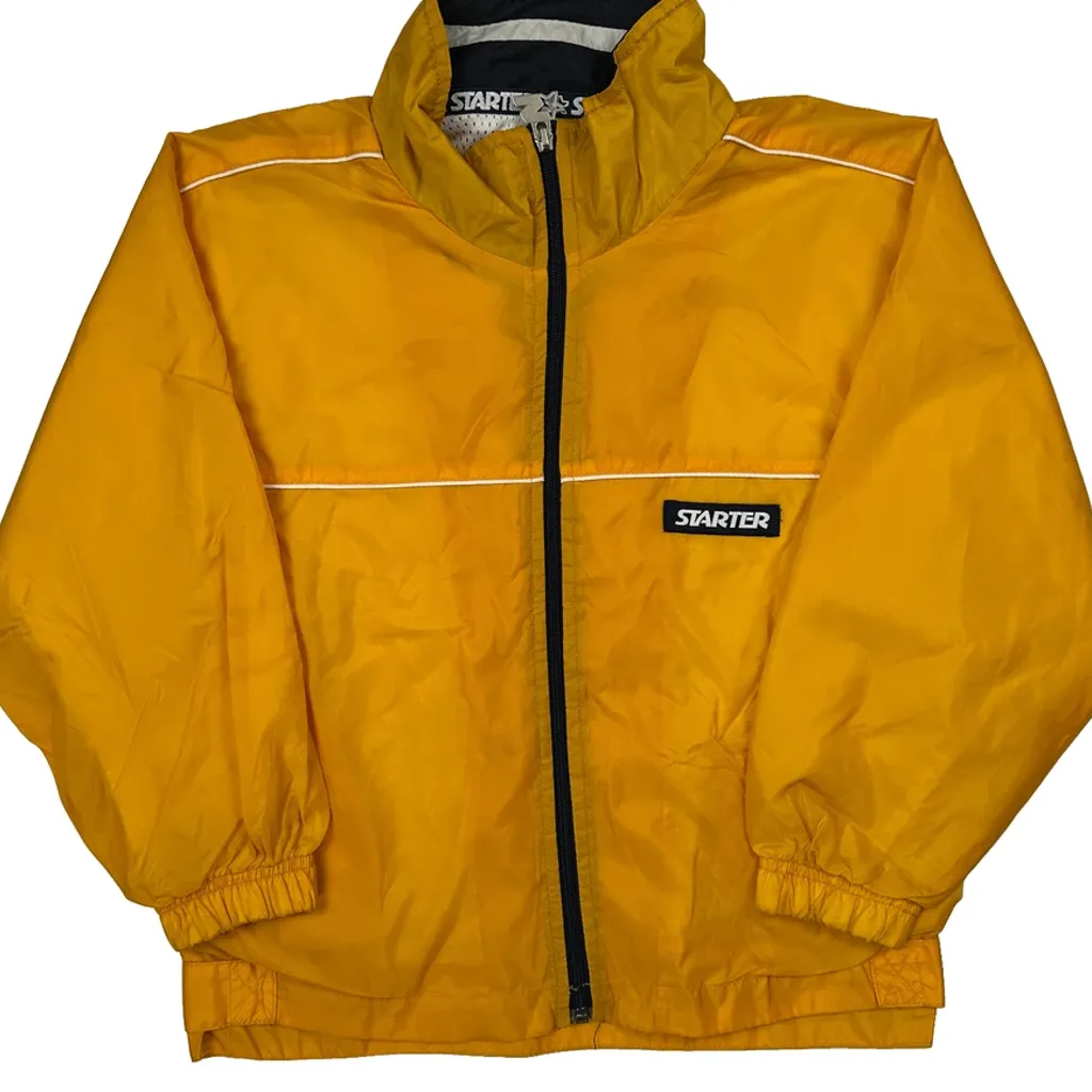 Age 8 Starter Windbreaker - Small Yellow Nylon - Image 4