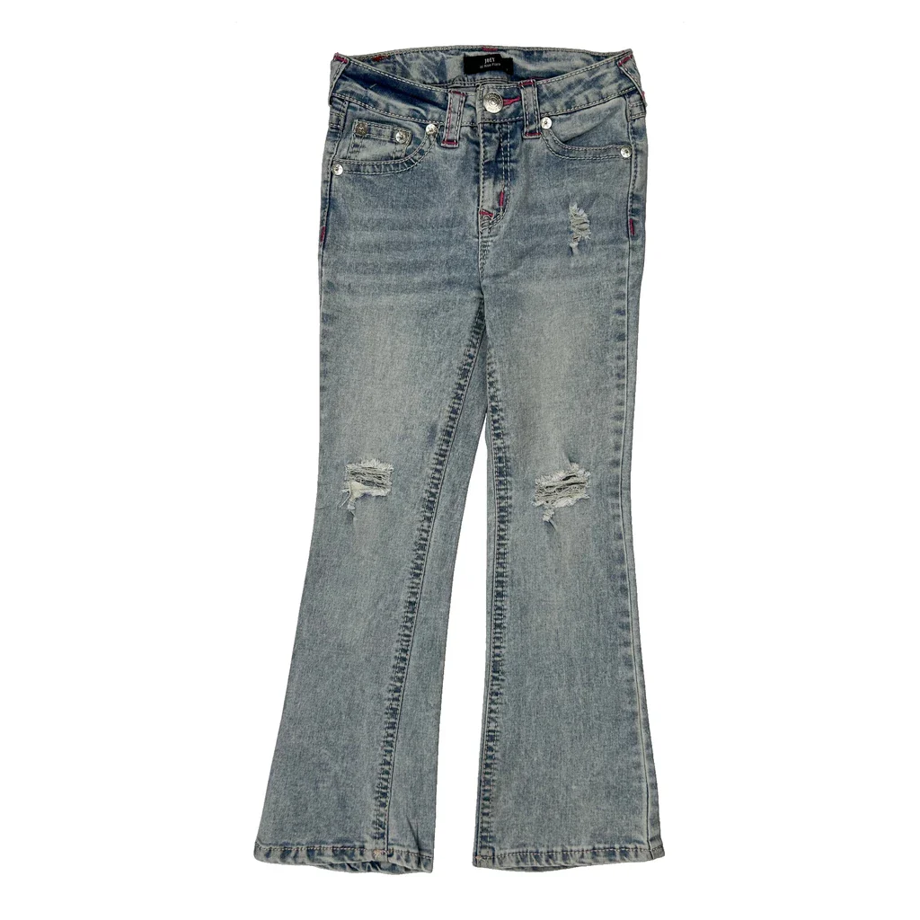 Age 8 True Religion Flared Jeans - Small Light Wash Denim - Image 2