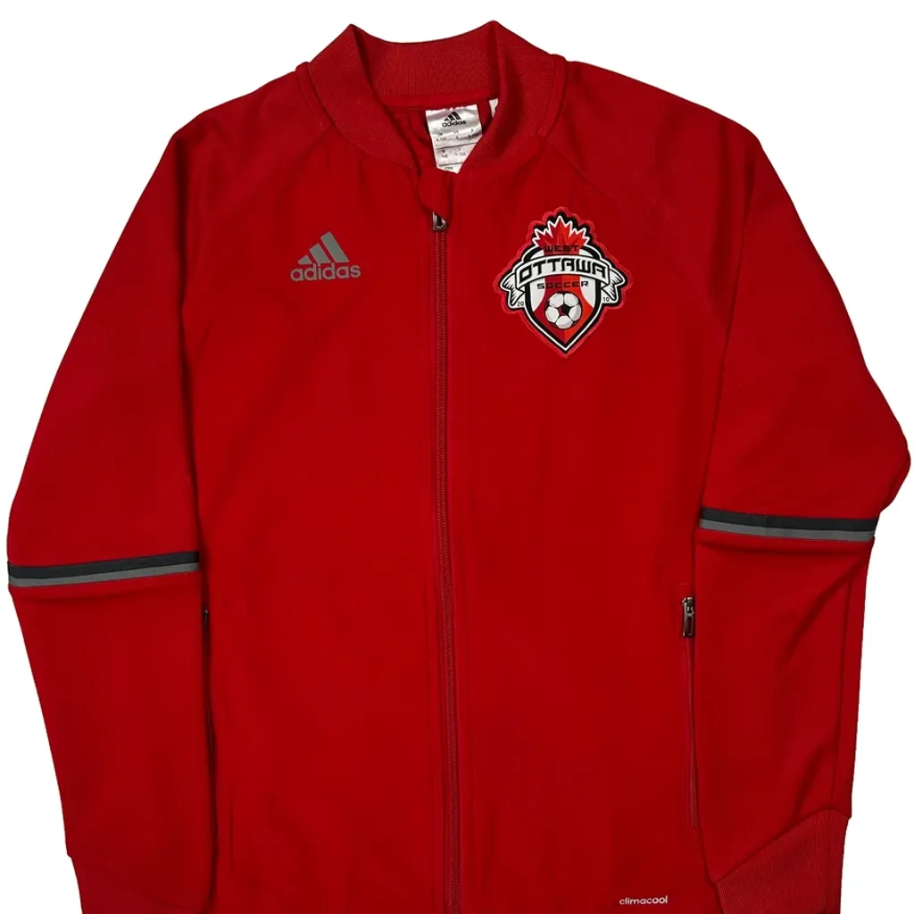 Age 9-10 Ottawa Soccer Adidas Track Jacket - Small Red Polyester - Image 5