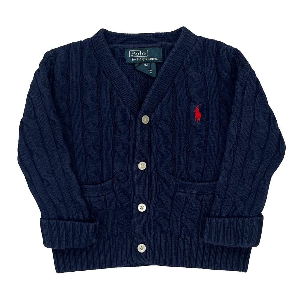Age 9 Months Polo By Ralph Lauren Cardigan - 3XS Navy Cotton