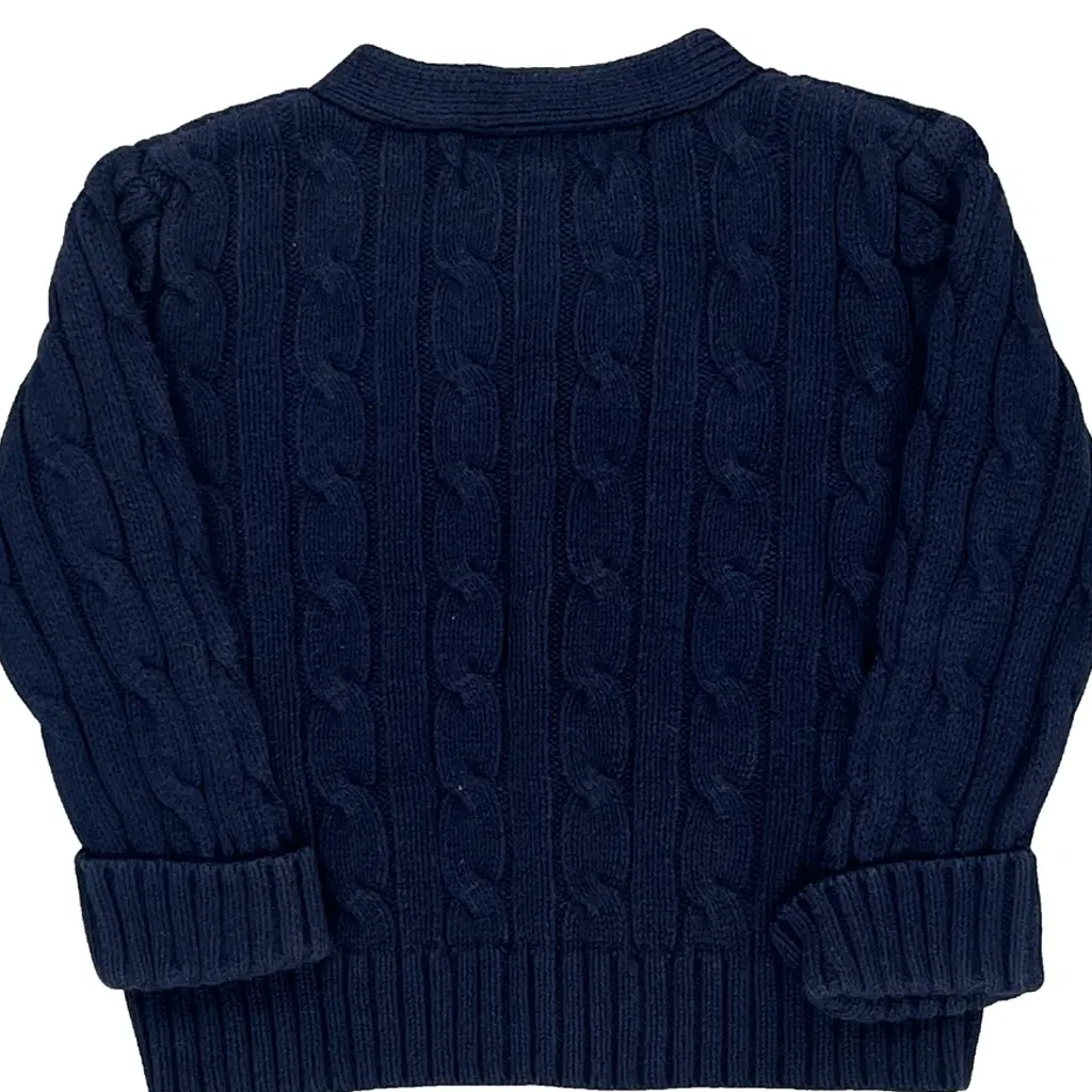 Age 9 Months Polo By Ralph Lauren Cardigan - 3XS Navy Cotton - Image 6