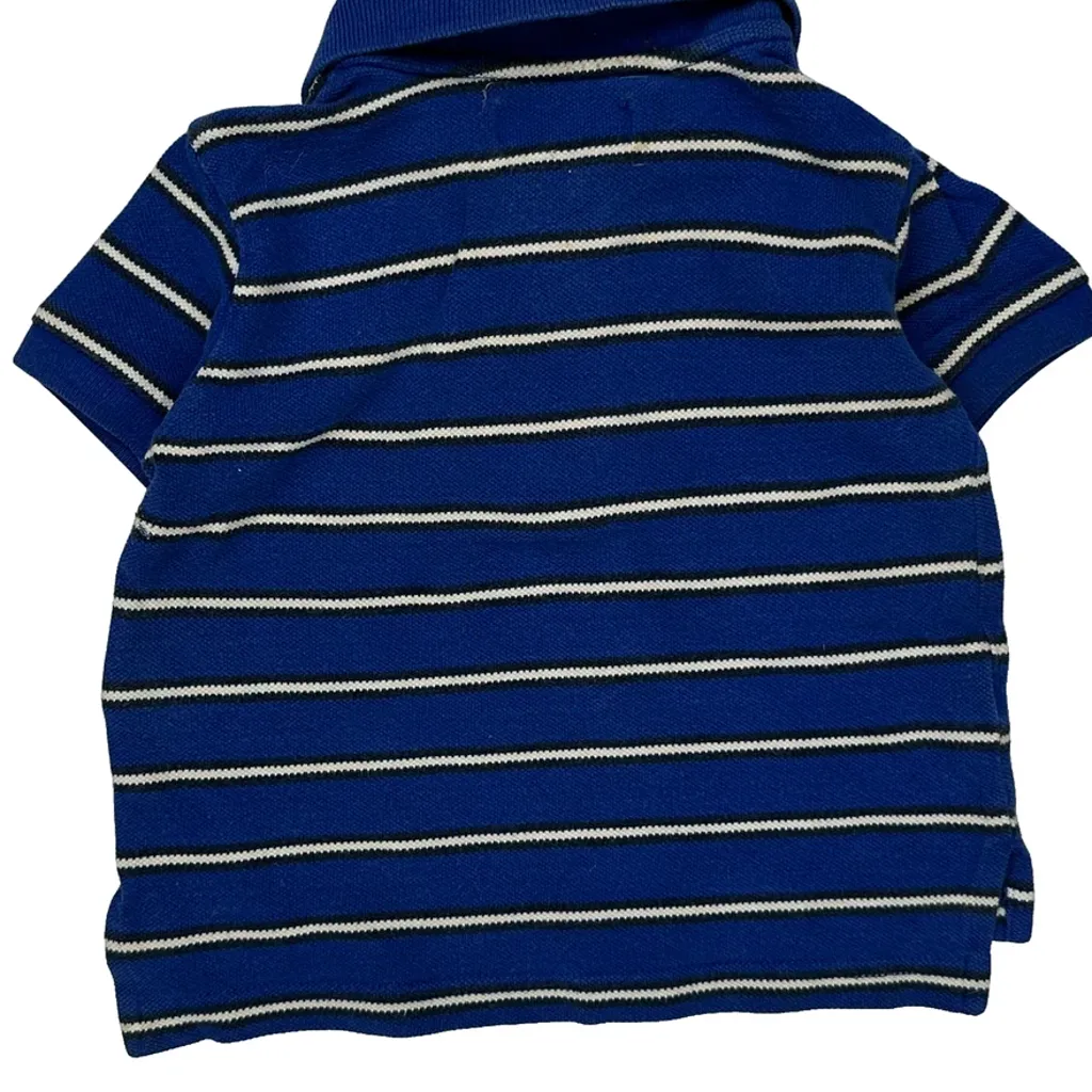 Age 9 Months Polo By Ralph Lauren Striped Polo Shirt - 2XS Blue Cotton - Image 6