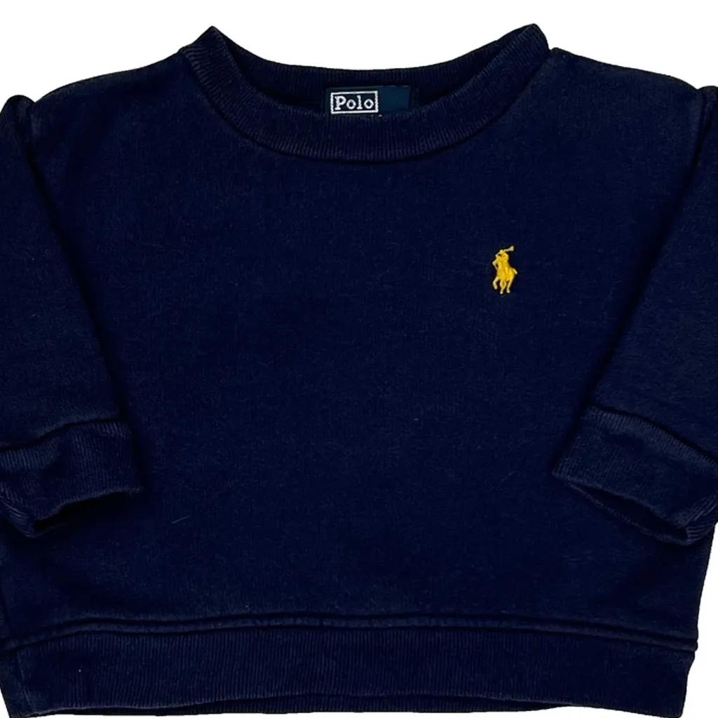 Age 9 Months Polo By Ralph Lauren Sweatshirt - 3XS Navy Cotton Blend - Image 4