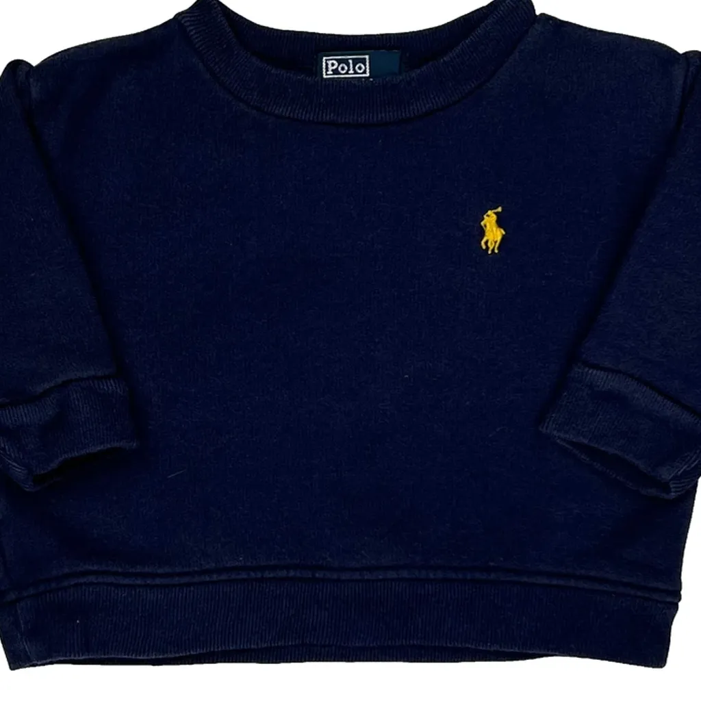 Age 9 Months Polo By Ralph Lauren Sweatshirt - 3XS Navy Cotton Blend - Image 5