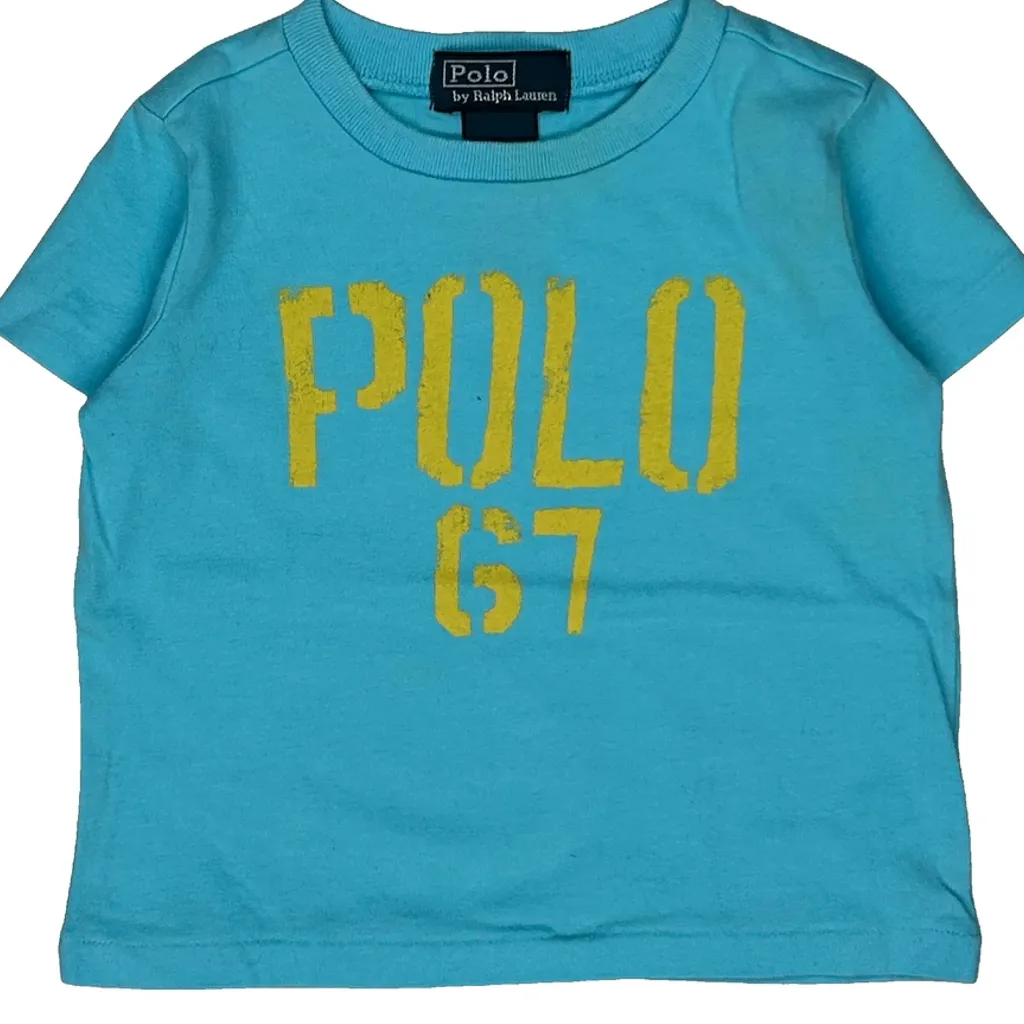 Age 9 Months Polo By Ralph Lauren T-Shirt - 2XS Blue Cotton - Image 5