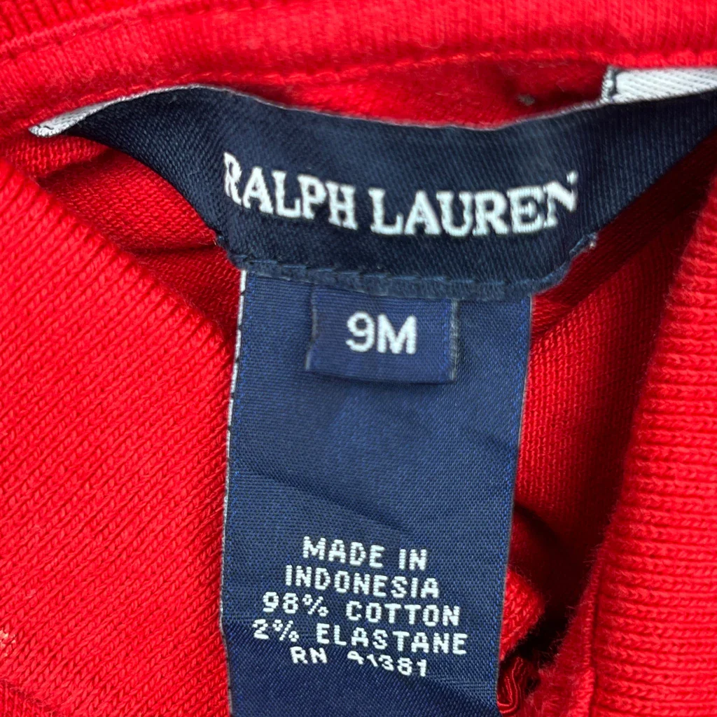 Age 9 Months Ralph Lauren Dress - 3XS Red Cotton - Image 3