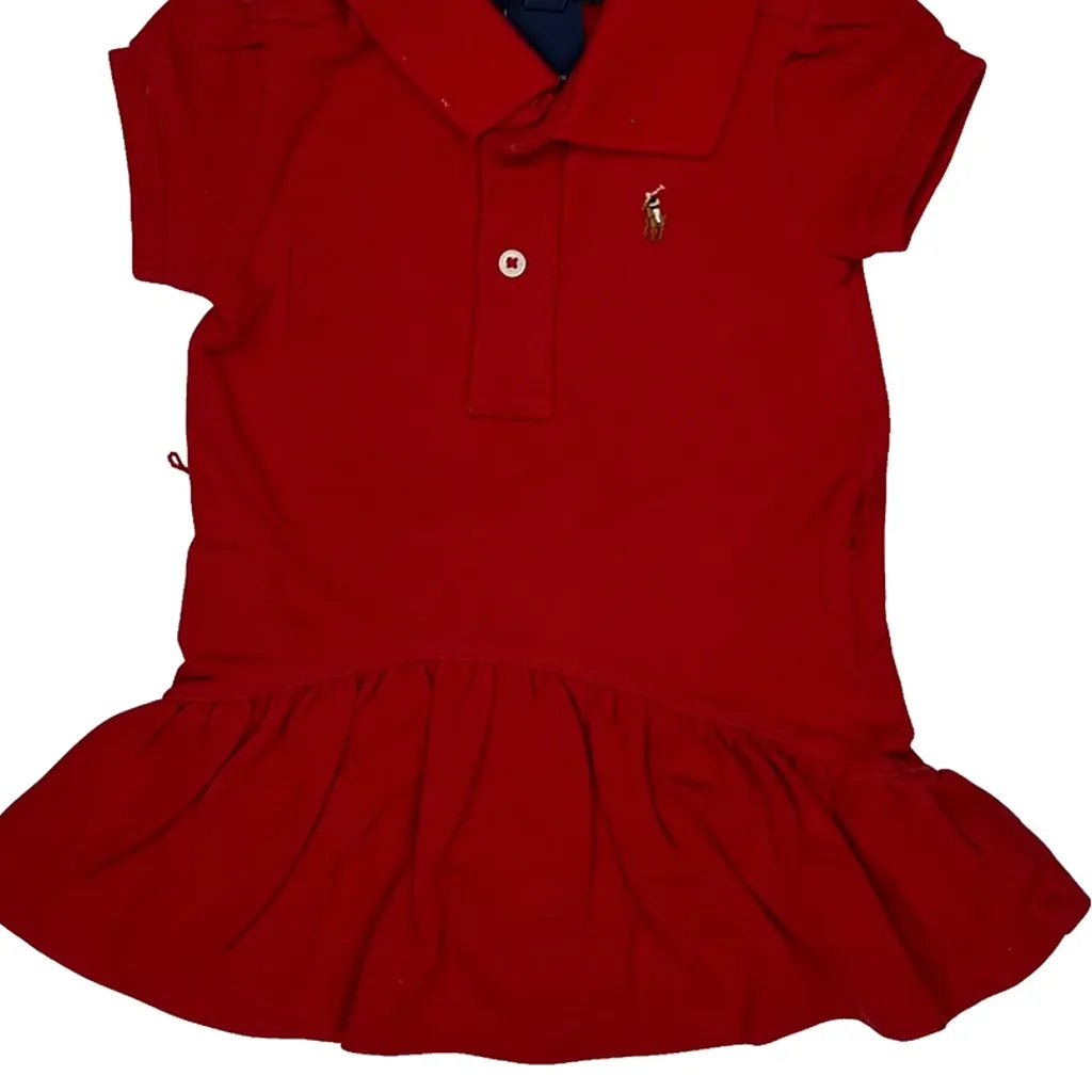 Age 9 Months Ralph Lauren Dress - 3XS Red Cotton - Image 4