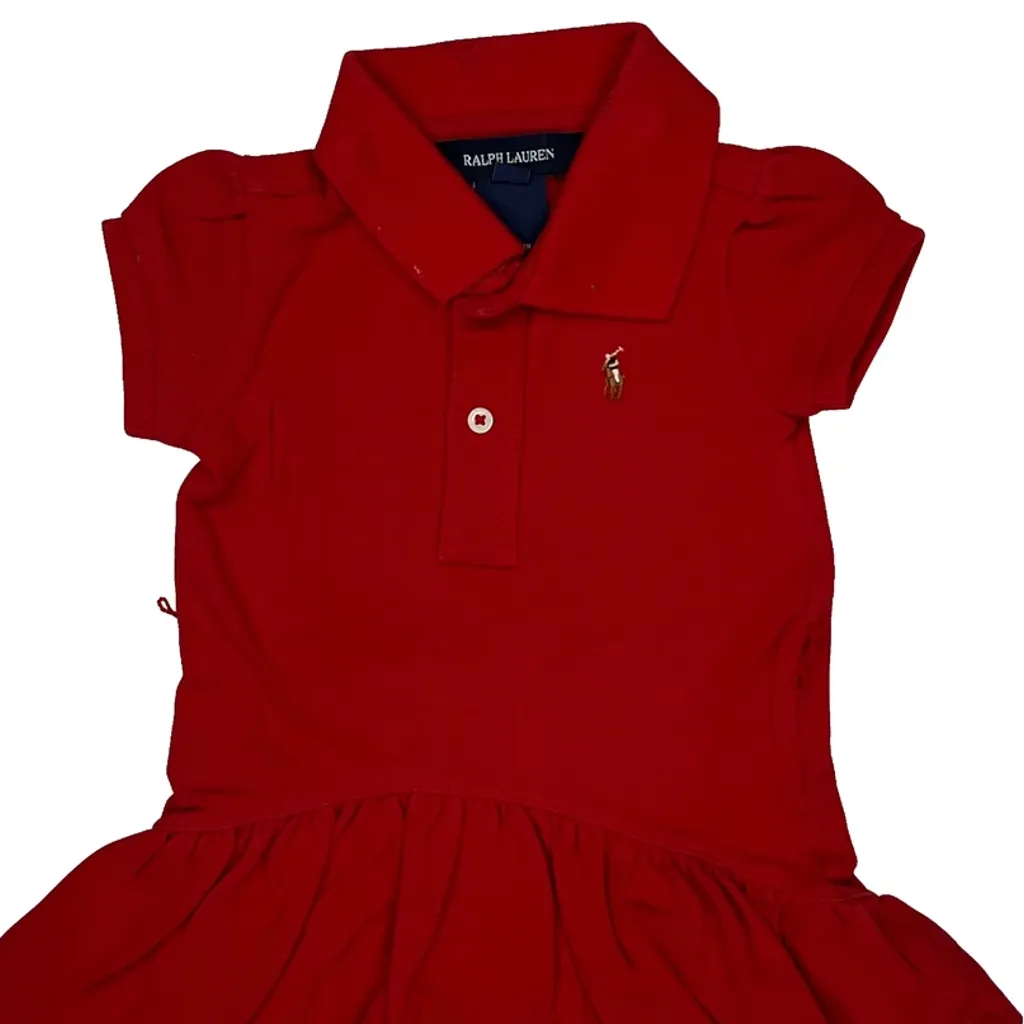 Age 9 Months Ralph Lauren Dress - 3XS Red Cotton - Image 5