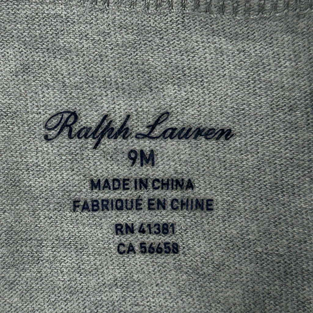 Age 9 Months Ralph Lauren T-Shirt - 3XS Grey Cotton - Image 3