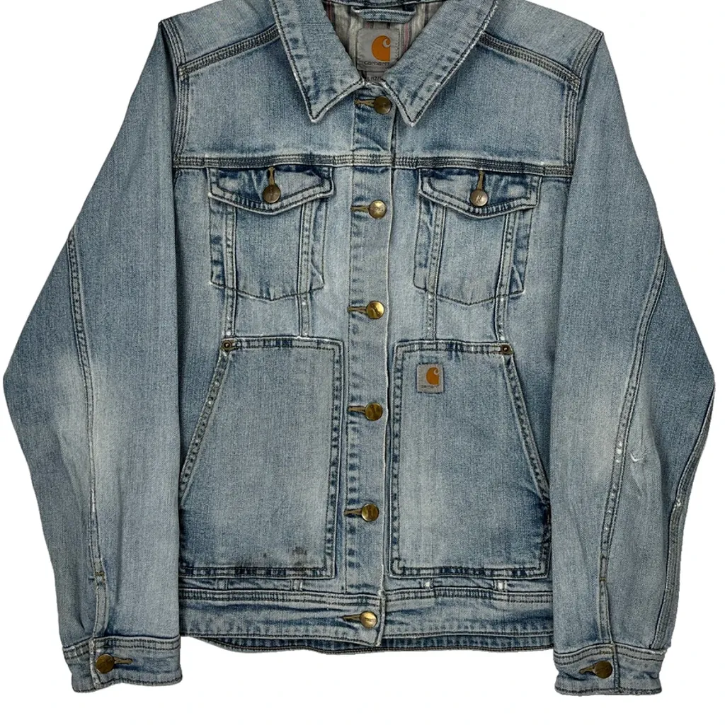 Ages 12 -14 Carhartt Denim Jacket - Large Light Wash Denim - Image 5