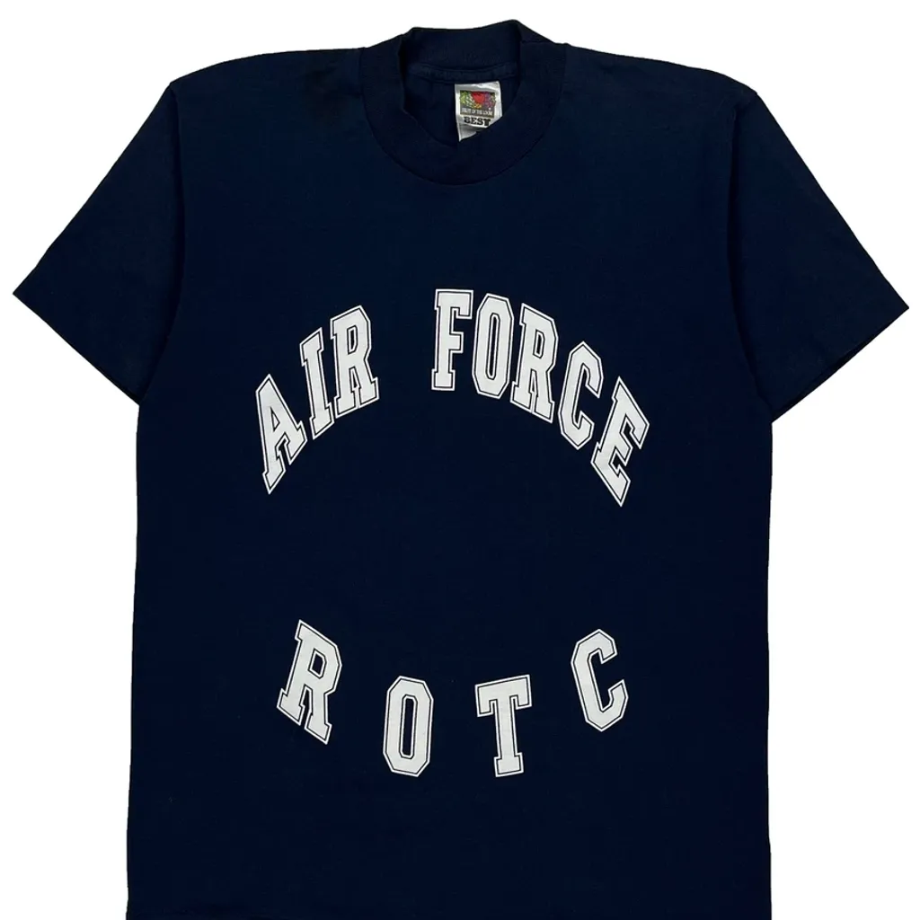 Air Force Rotc Fruit Of The Loom College T-Shirt - Medium Navy Cotton Blend - Image 4