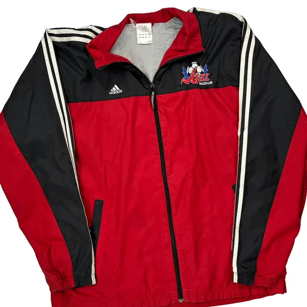 Ajax Soccer Club Adidas Graphic Track Jacket - Large Red Polyester - Image 5