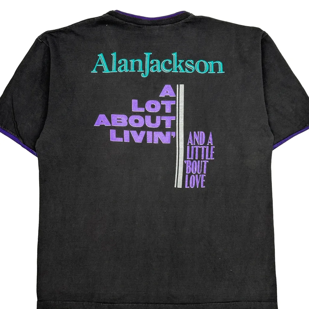 Alan Jackson Hawk Doubler Layered Band T-Shirt - XL Black Cotton - Image 7