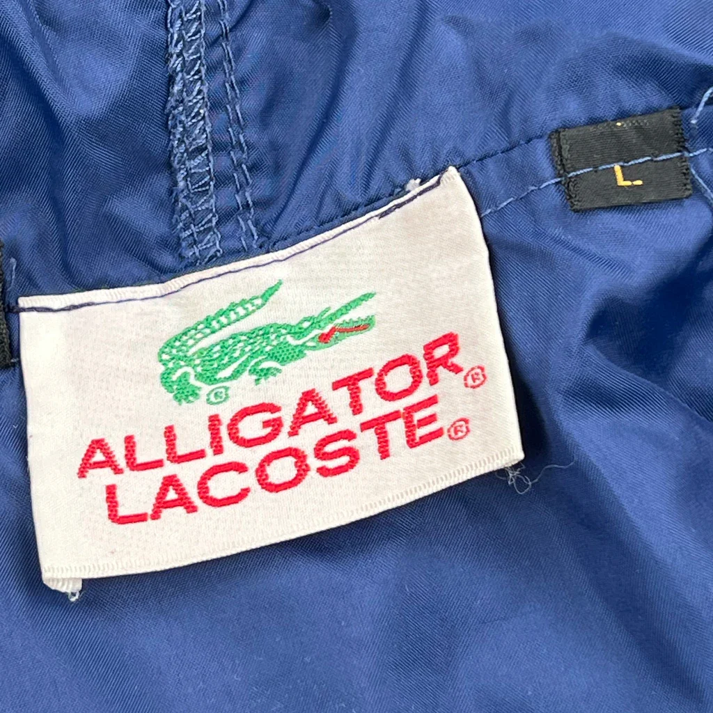 Alligator Lacoste Windbreaker - Large Blue Nylon - Image 3